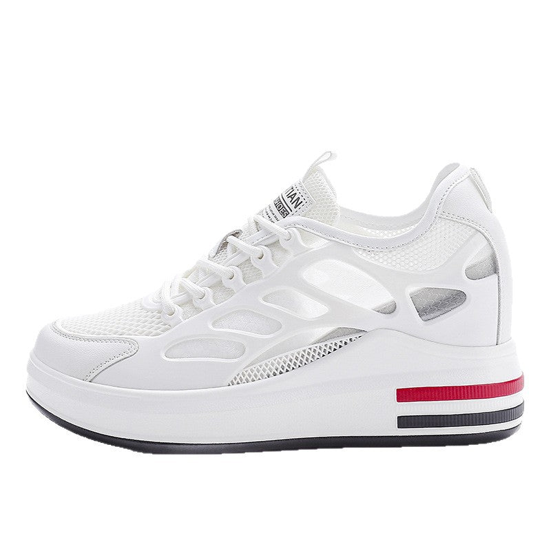 Women's Thick Bottom Inner Height Increasing Small Slimming Mesh Breathable Women's Casual Shoes