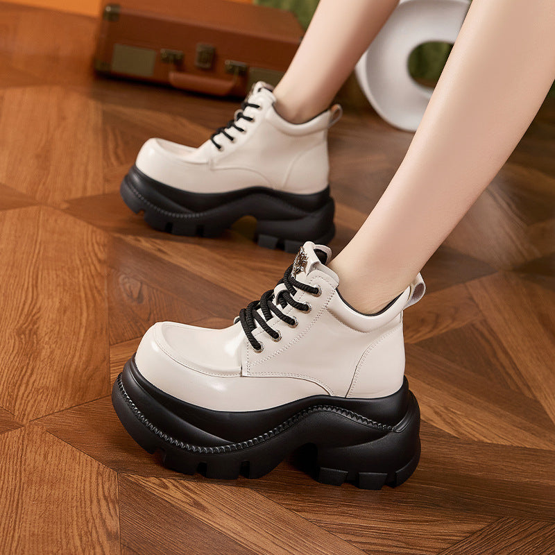 Women's Platform Height Increasing Insole British Style Women's Fashion Shoes