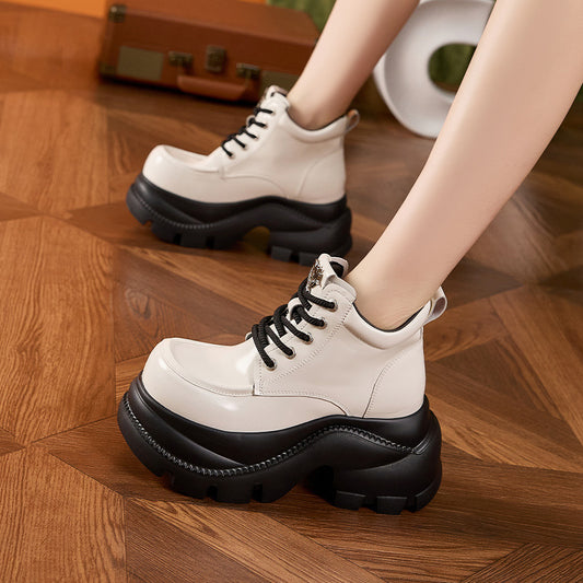 Women's Platform Height Increasing Insole British Style Women's Fashion Shoes