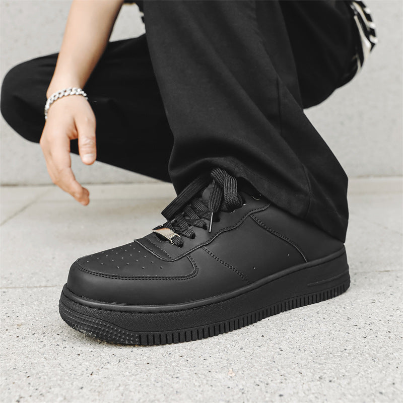 Men's Air Force White Lightweight Soft Sole Spring Men's Casual Leather Shoes