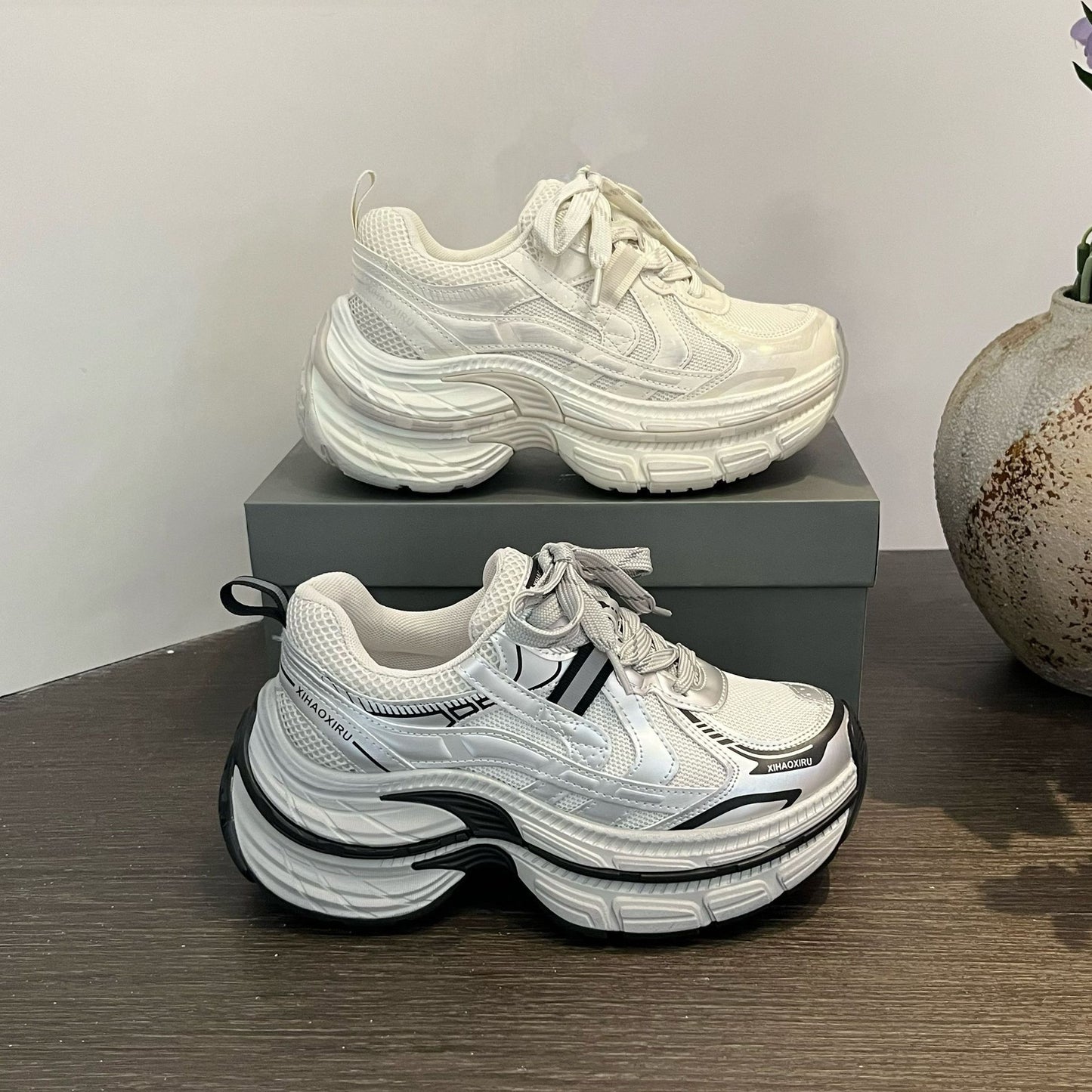 Women's Early Spring Platform Dad Increased Lace Women's Sports Shoes