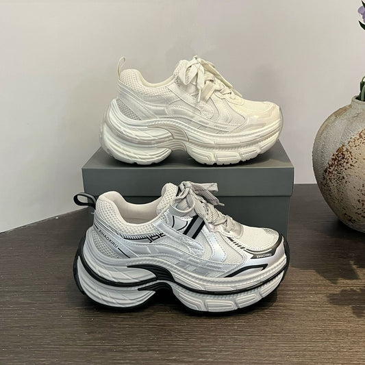 Women's Early Spring Platform Dad Increased Lace Women's Sports Shoes