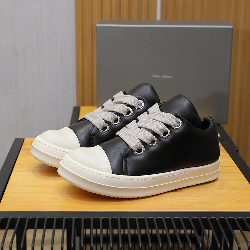 Men's Bread Small Female Candy Color Personality Fat Men's Casual Leather Shoes