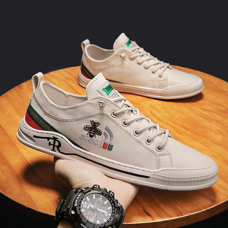 Men's Bee Flagship Store Soft Genuine Slip-on Sneakers