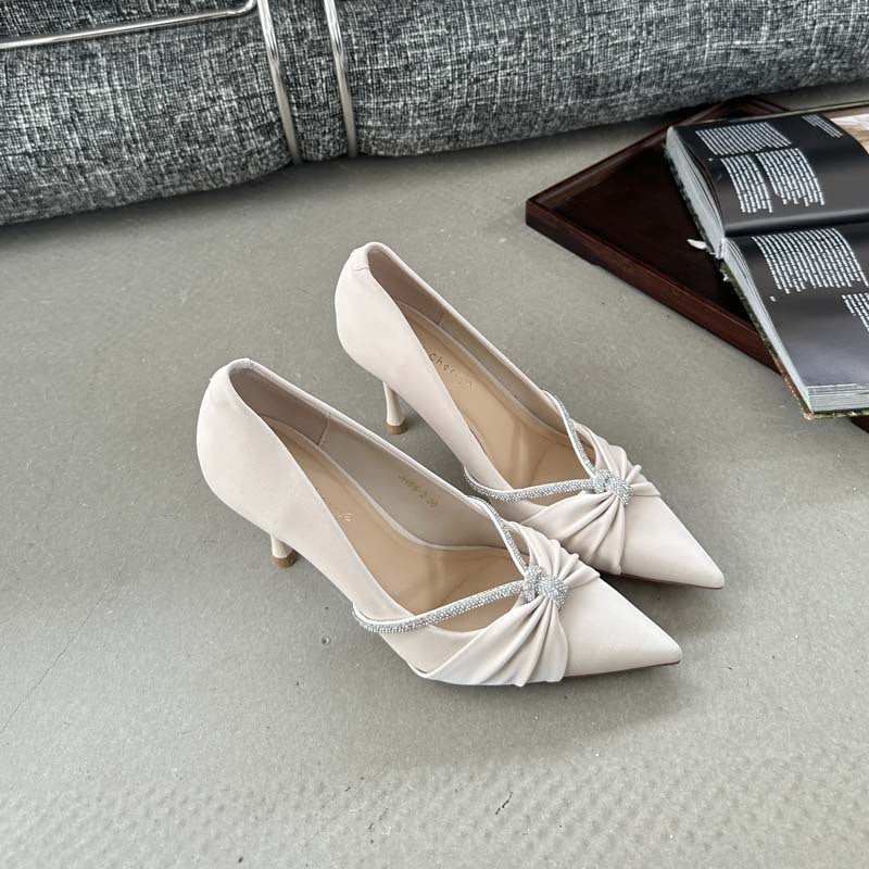 Women's Autumn Satin Pointed High Stiletto Pumps Women's Fashion Shoes