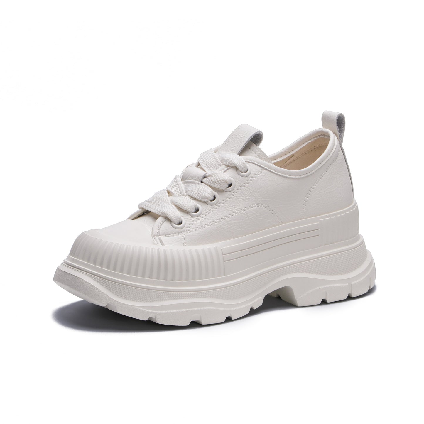 Women's White Platform Winter Sports Height Increasing Casual Shoes