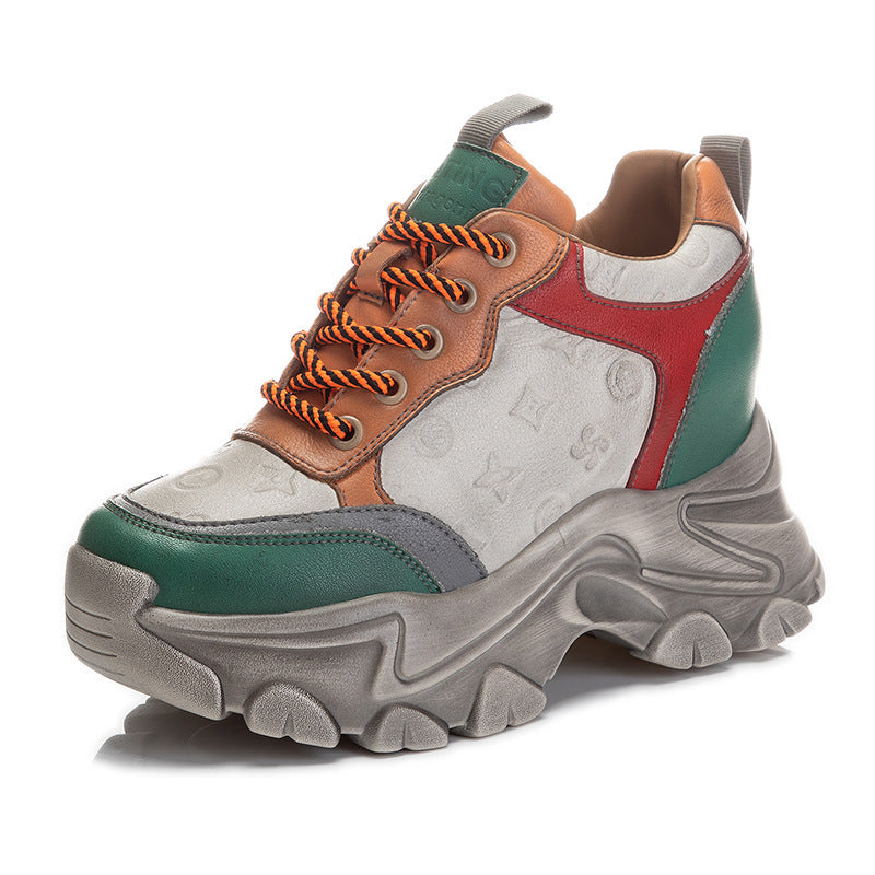 Women's Ethnic Style Height Increasing Insole Dad Small Women's Shoes