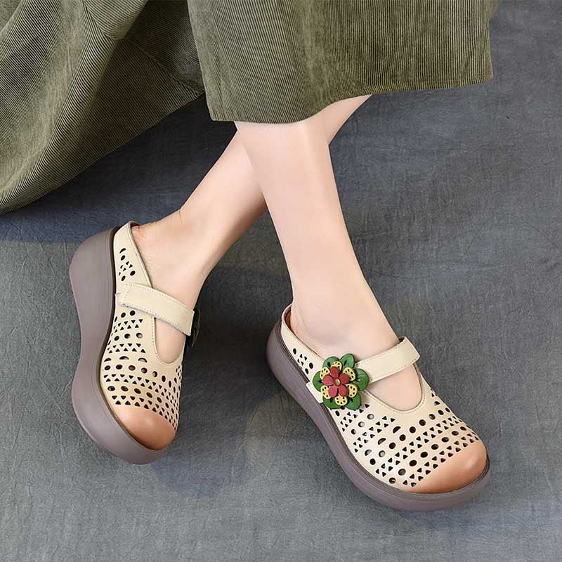 Half Muffin Thick Bottom For Outdoors Ethnic Style Slippers