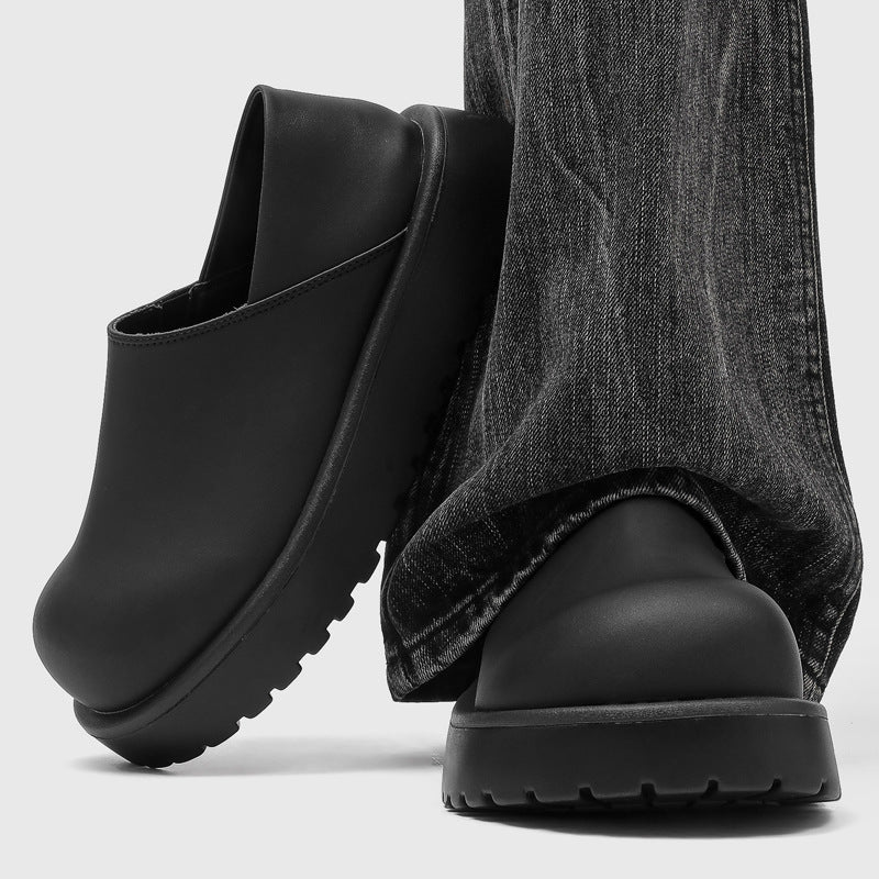 Men's Mules Big Toe Lazy Slip On Loafers/doug Shoes