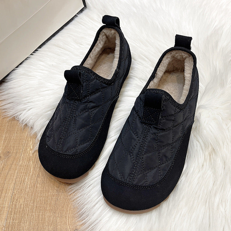 Women's Down Cloth Fleece-lined Female Slip-on Pregnant Casual Shoes