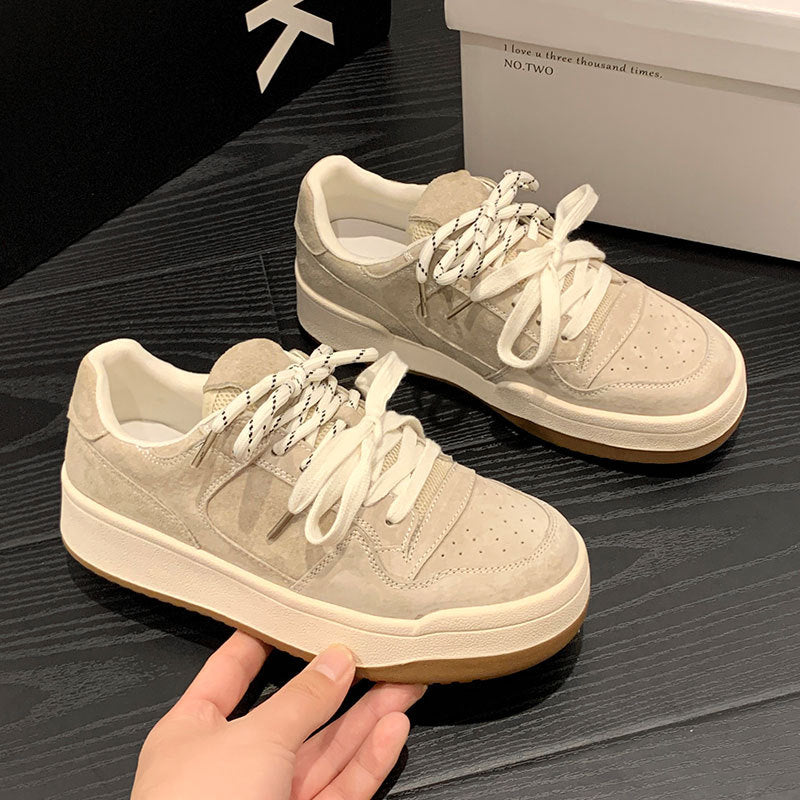 Preppy Style Flat Bottom Fleece-lined Round Head Women's Casual Shoes