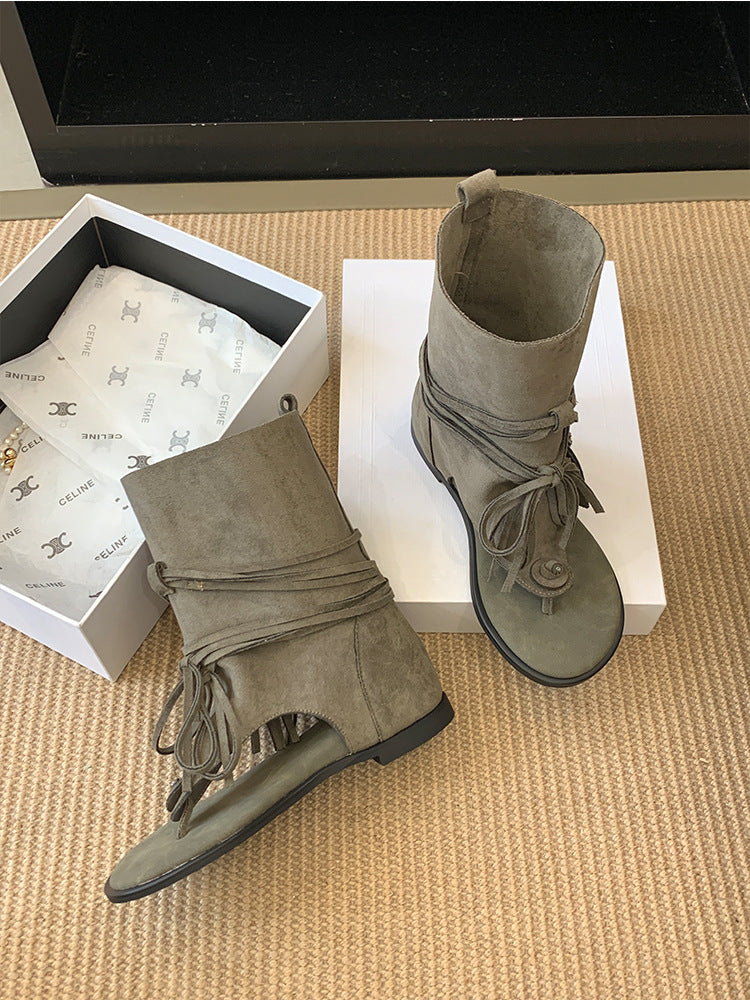 Women's Summer Flip-flops Bottom Short Open Toe French Boots