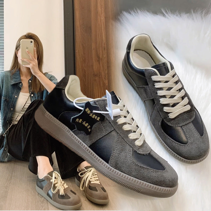 Women's Training First Layer Cowhide Inner Sheepskin Lovers Versatile Sneakers