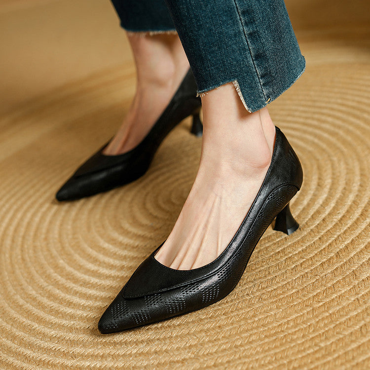 French Low-cut Stiletto Commuter Slip-on Wedding Women's Fashion Shoes