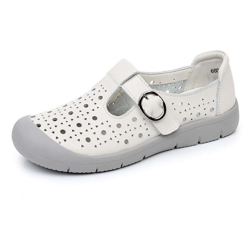 Women's Style Slip-on Cowhide Comfortable Soft Bottom Women's Shoes