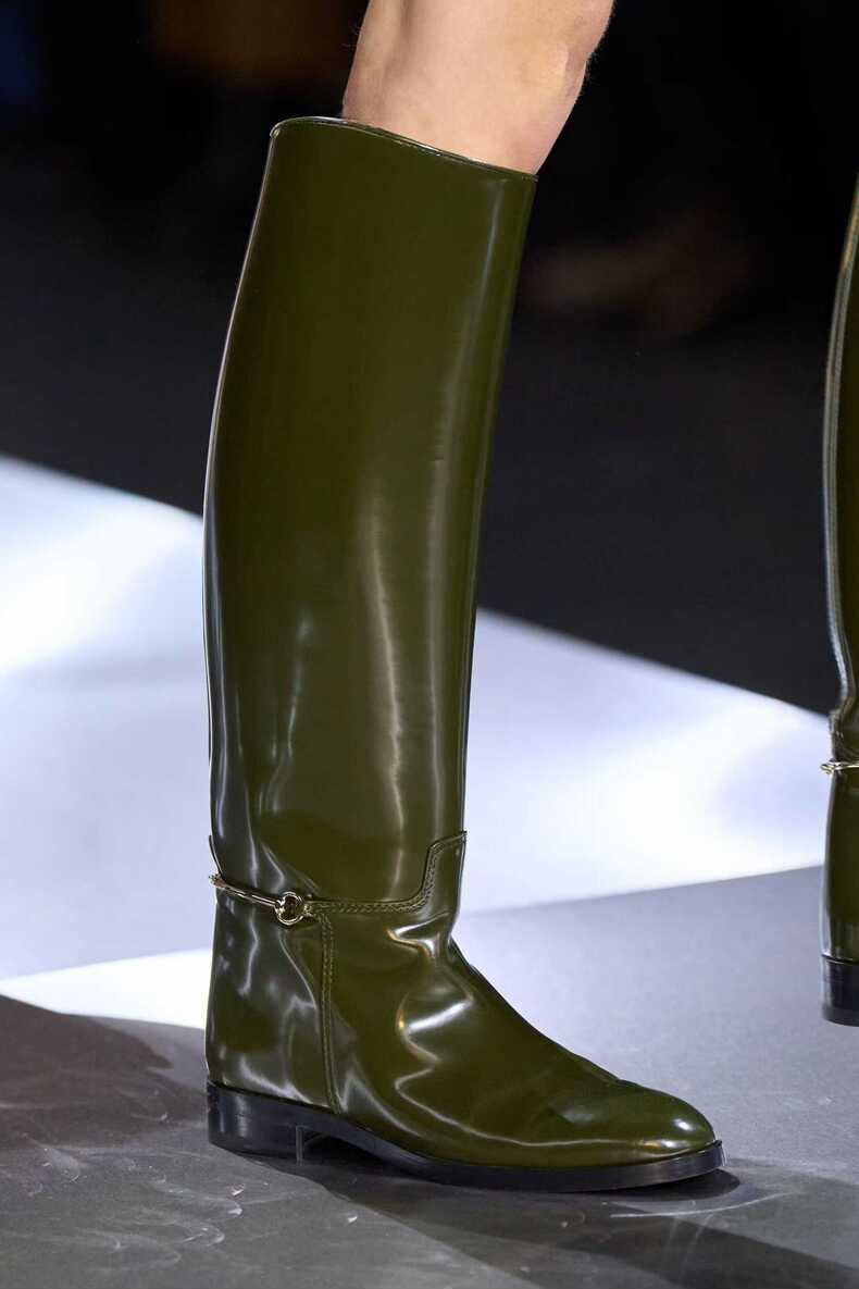 Style Large Tube Circumference Loose Straight Metal Women's Leather Boots