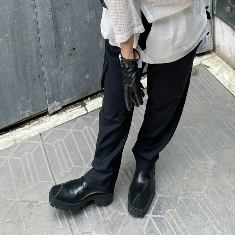 Women's Horn Muffin Platform British Retro Deep Leather Shoes