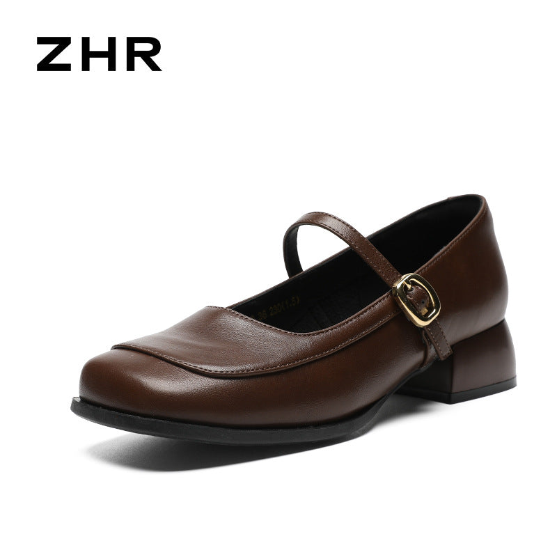 Women's Square Toe Mary Jane French Gentle Pumps Women's Fashion Shoes