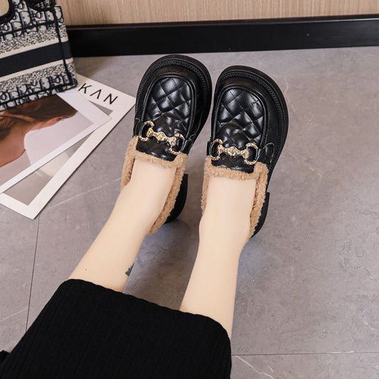 Women's Pedal Cotton Outer Wear Fleece Lined Women's Shoes