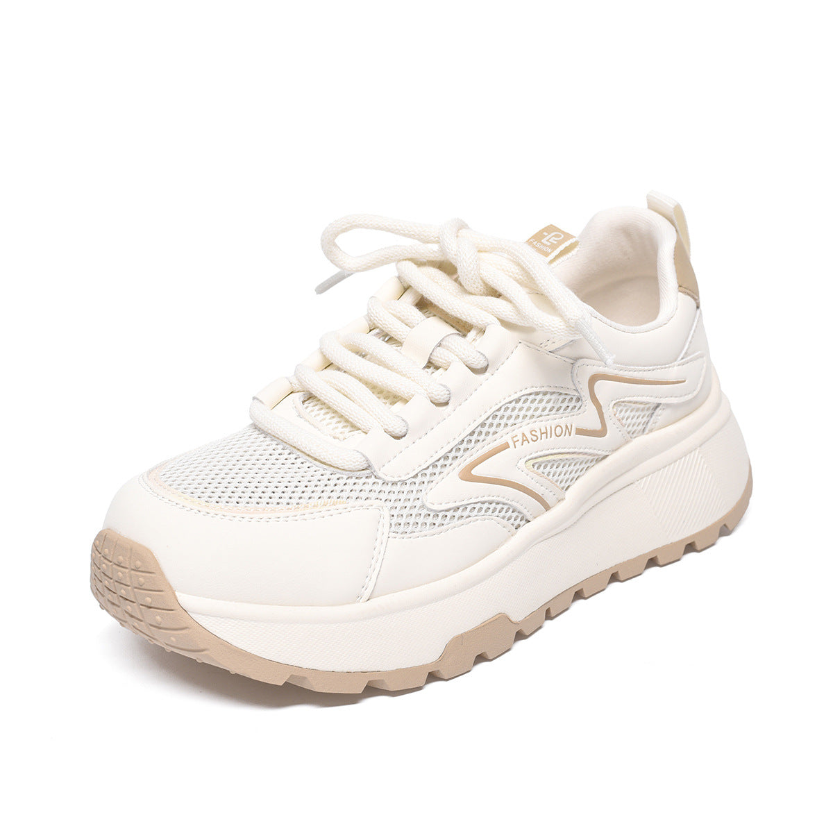 Women's Mesh Breathable White Platform Dad Comfort Casual Shoes