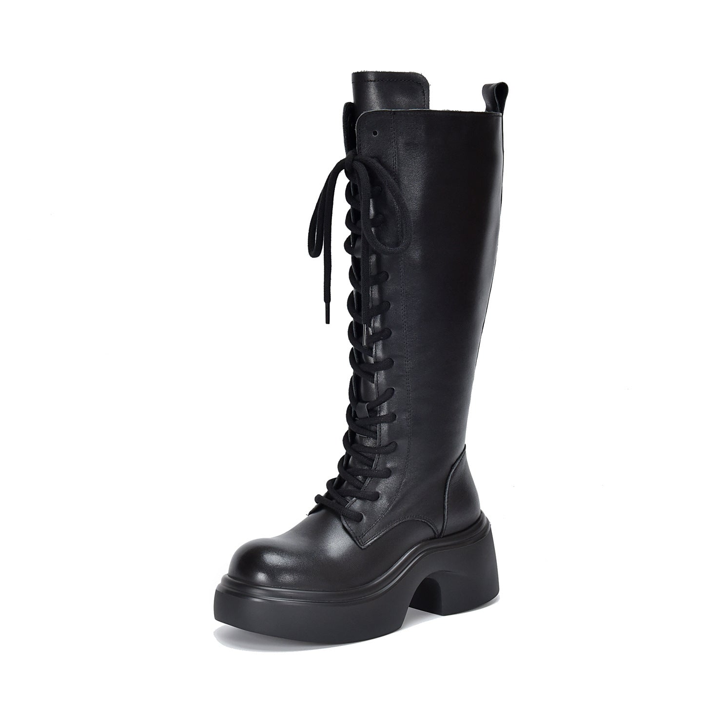 Women's Martin Top Layer Cowhide Platform High Women's Leather Boots