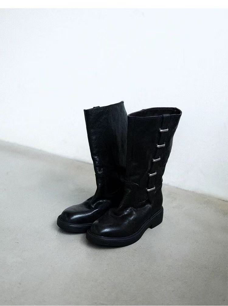 Women's Sheepskin Version Niche High Sense Round Heels
