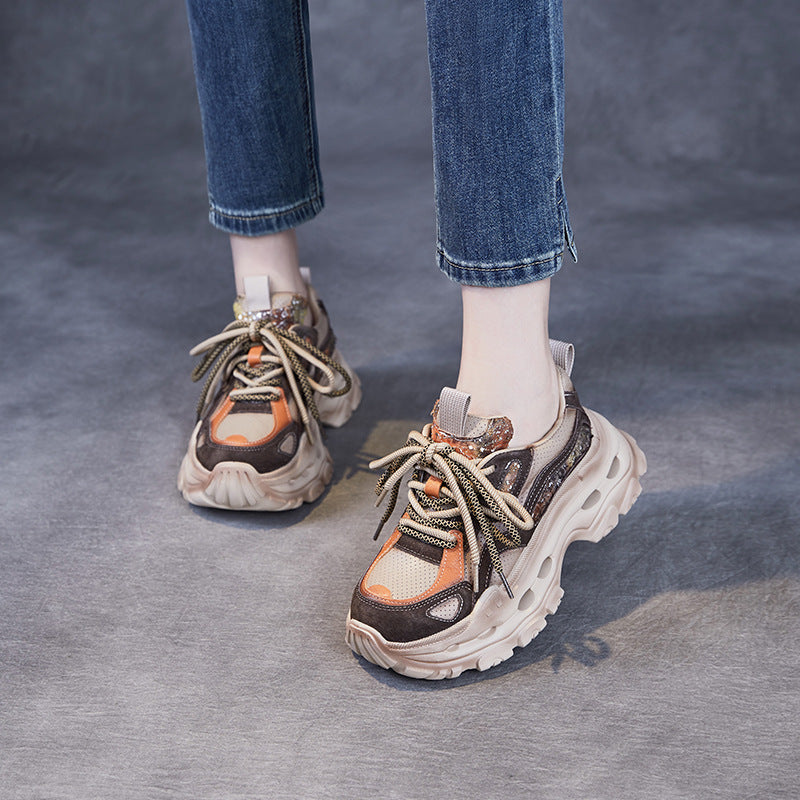 Women's Beautiful Original Color Thick-soled Dad Versatile Matching Sneakers
