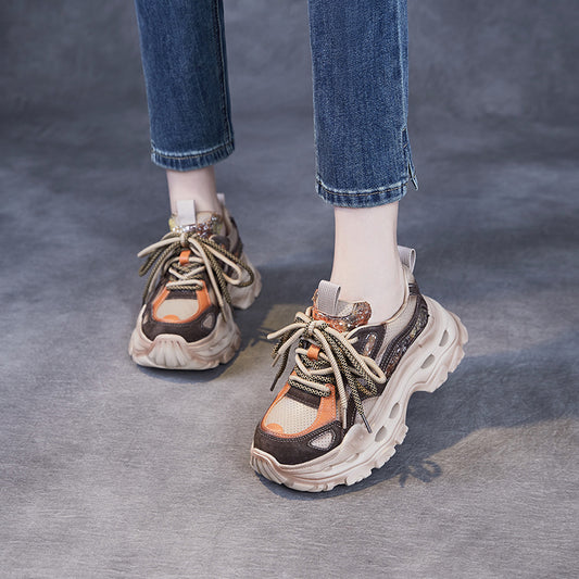 Women's Beautiful Original Color Thick-soled Dad Versatile Matching Sneakers