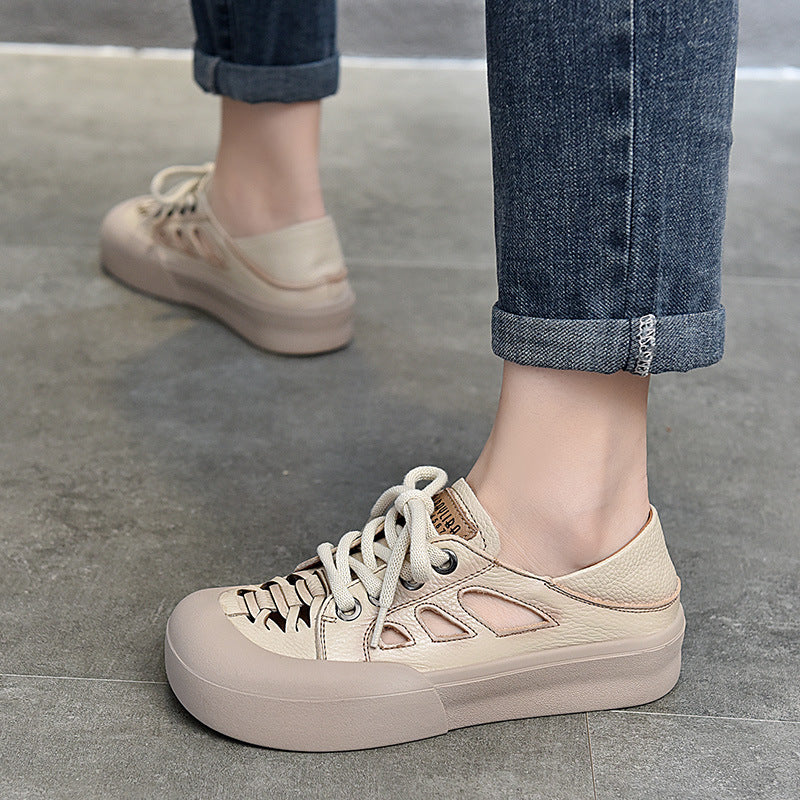 Pairs Of Patchwork Platform Dual-purpose First Sandals