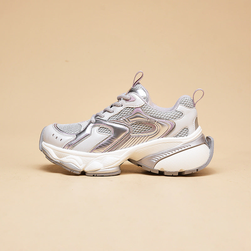 Women's Platform Thick Bottom Sier Show Feet Sneakers