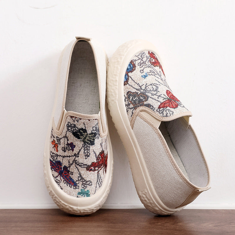 Women's Fisherman Fashionable Chinese Style Platform Slip-on Casual Shoes