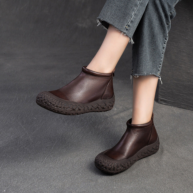 Women's Fashion Trend Round Toe British Ankle Boots