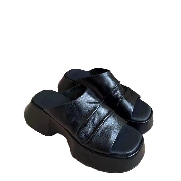 Women's Genuine Summer Versatile Outdoor Height Increasing Not Sandals