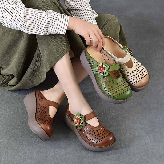 Half Muffin Thick Bottom For Outdoors Ethnic Style Slippers