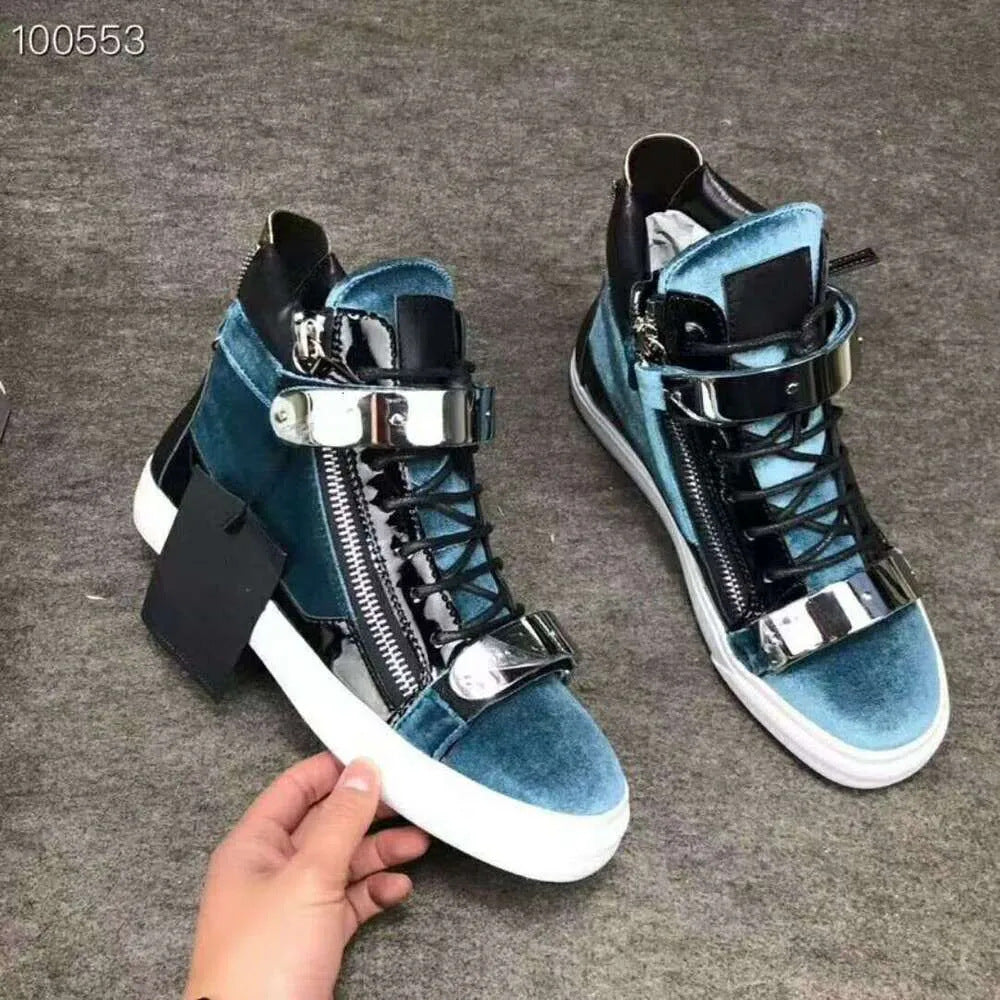 Board High Version Trendy Double Zipper Design Genuine Sneakers