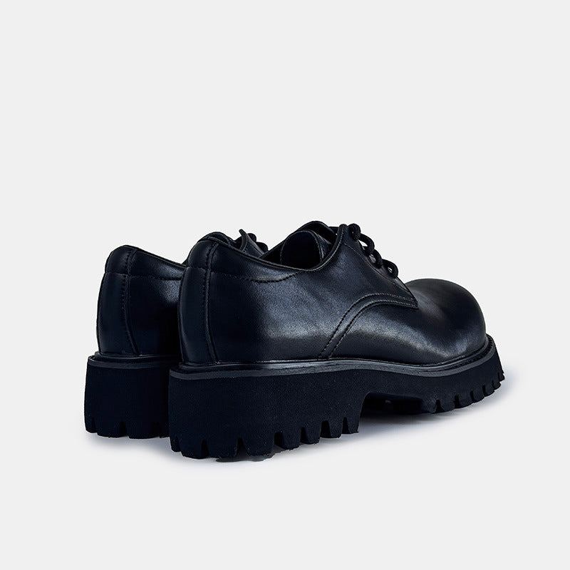 Women's & Men's Big Head Derby Thick Bottom Increased Men's Casual Leather Shoes