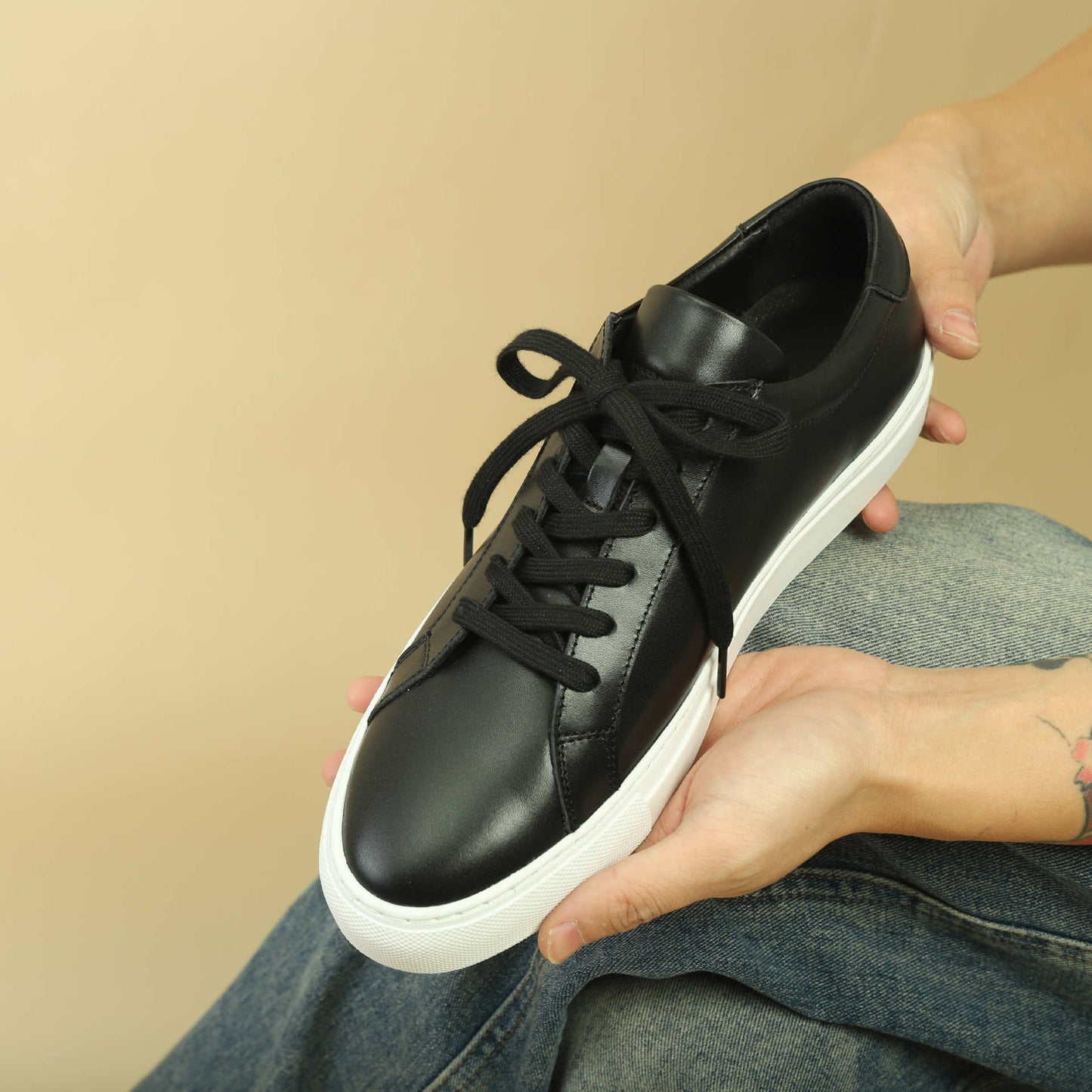 Couple Sports Top Layer Cowhide Slip-on Sneakers