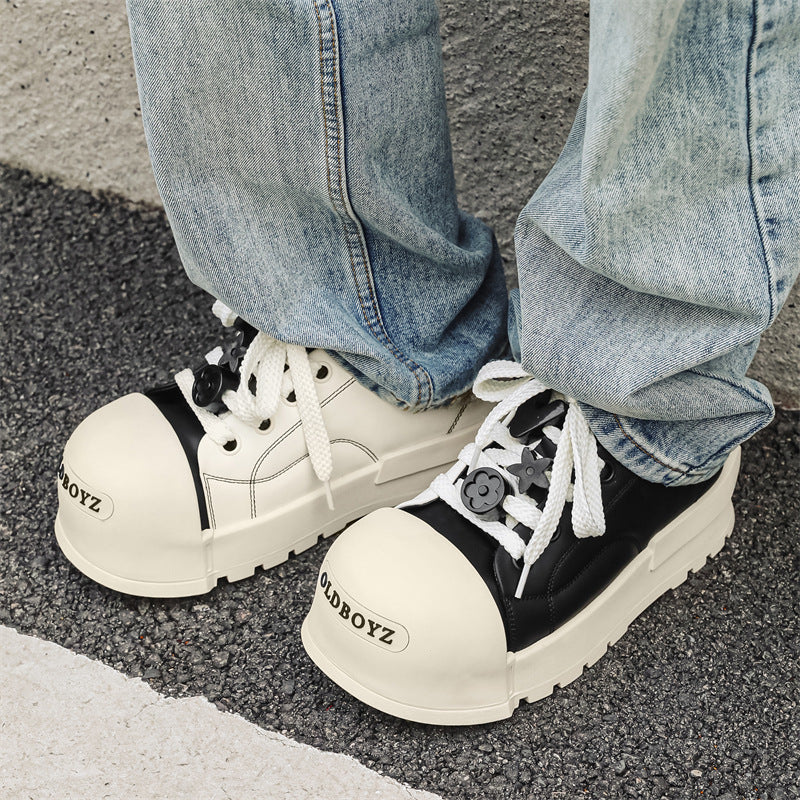 Men's National Fashion Couple Spring Breathable Black White Men's Board Shoes