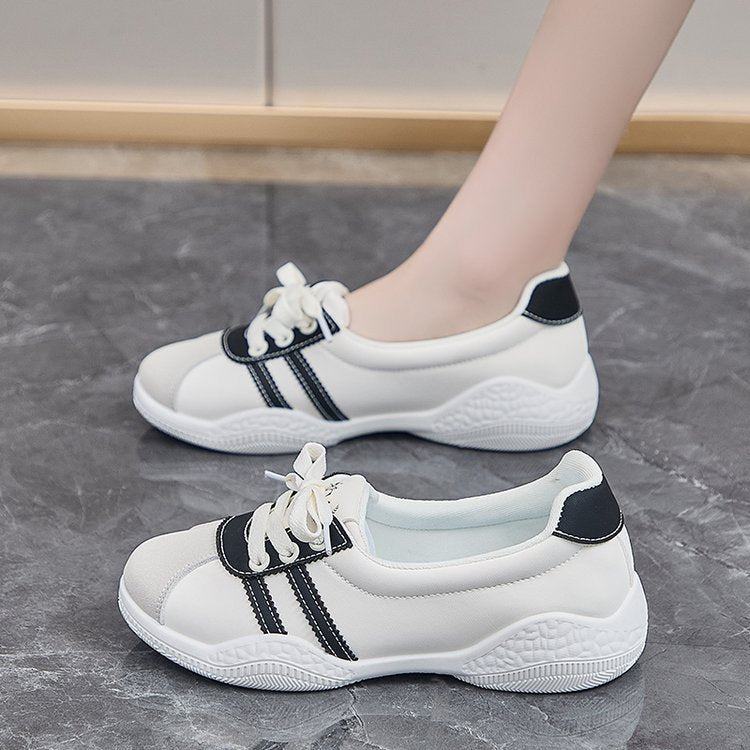 Shallow Mouth White Korean Style Breathable Casual Shoes