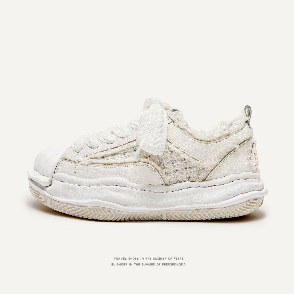 Women's & Men's Street Dissoed Bread Thick Bottom Hight Increasing Sneakers