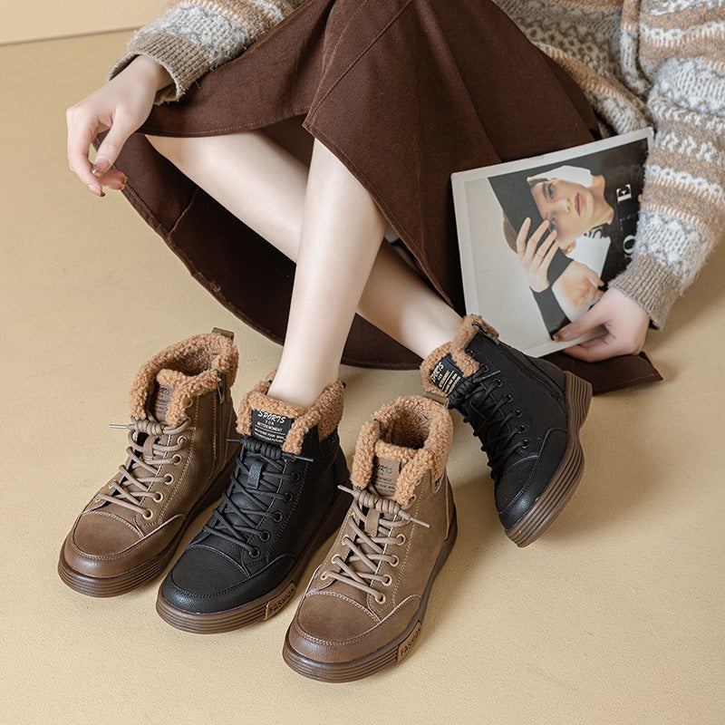 Women's Fleece Lined For Warm Lining Tendon Soft Bottom Joker Women's Snow Boots