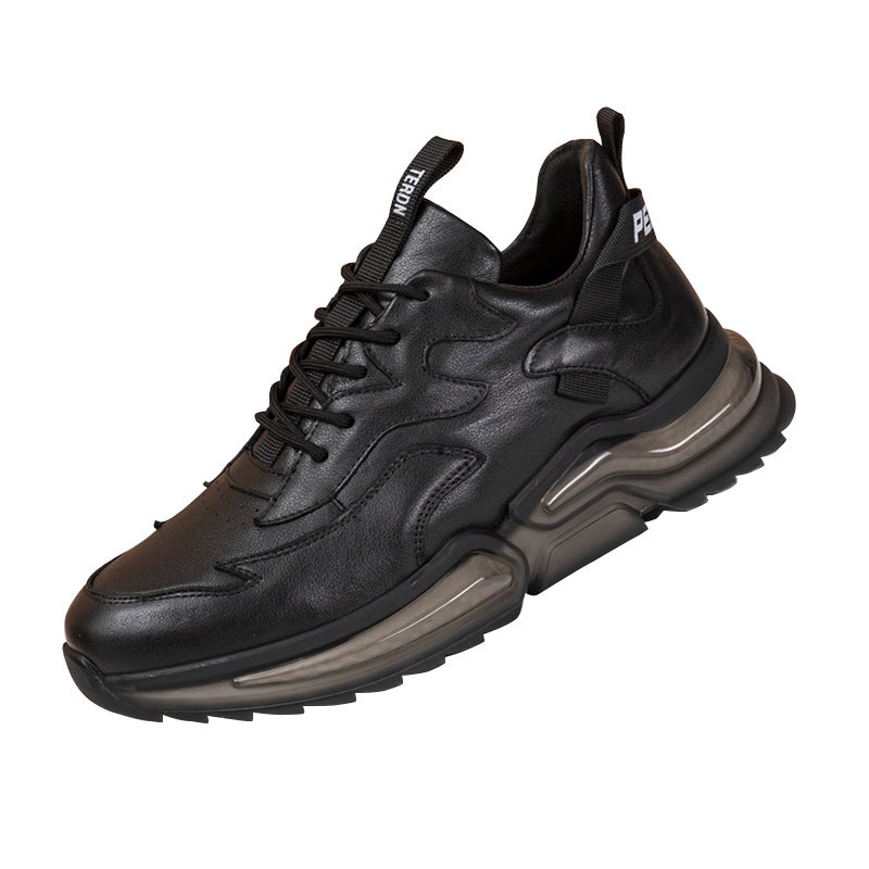 Men's First Layer Cowhide Lace Up Comfortable Sneakers