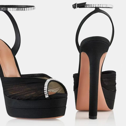 Women's Banquet Peep Toe Large Size Fashion High Heeled Sandals