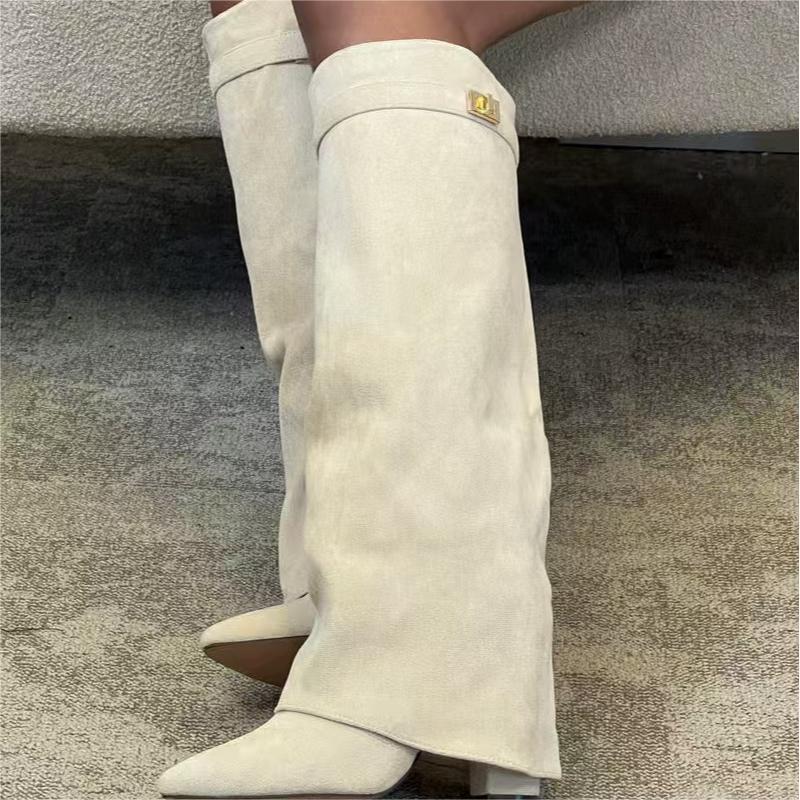 Pointed Toe Big Tube Circumference Comfortable Boots