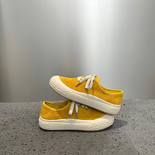 Women's Rubber Sole Retro Solid Color British Style Women's Casual Shoes