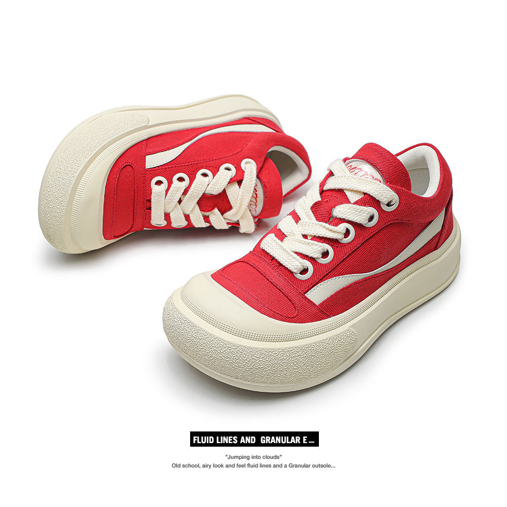 Bubble Drink Fashion Big Head Crooked Platform Versatile Bread Men's Canvas Shoes