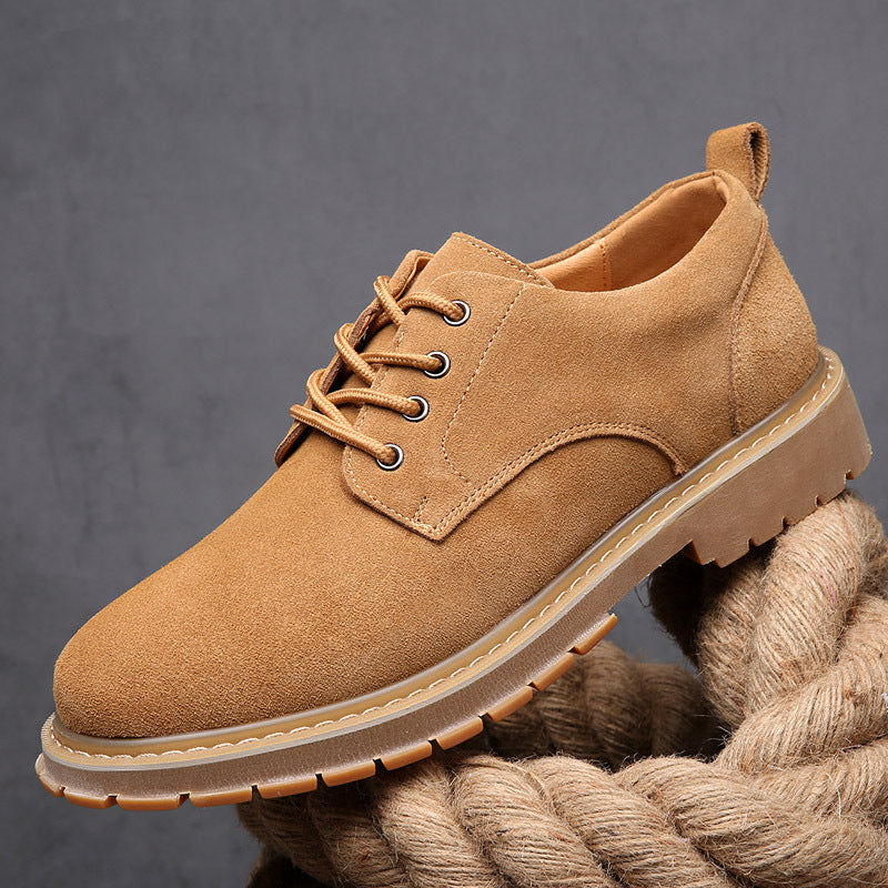 Men's Large Size Matte Cowhide Surface Big Head Low Top Men's Casual Shoes
