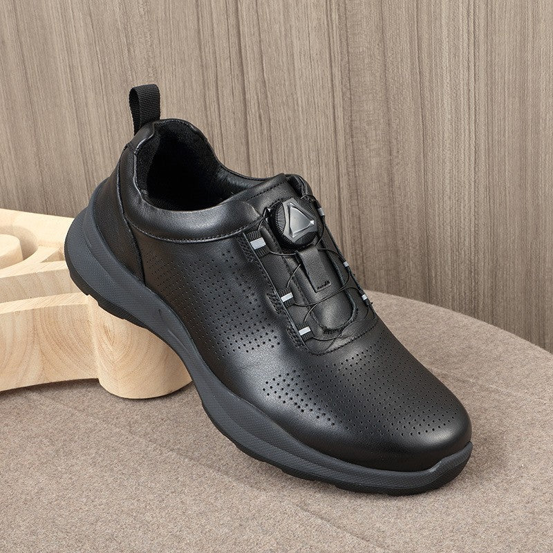 Men's Attractive Business Golf Platform Genuine Leather Shoes