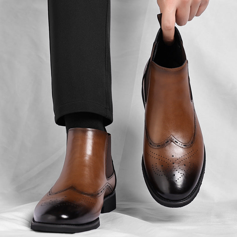 Men's Retro Chelsea Short With Flannel Rock Martin Boots