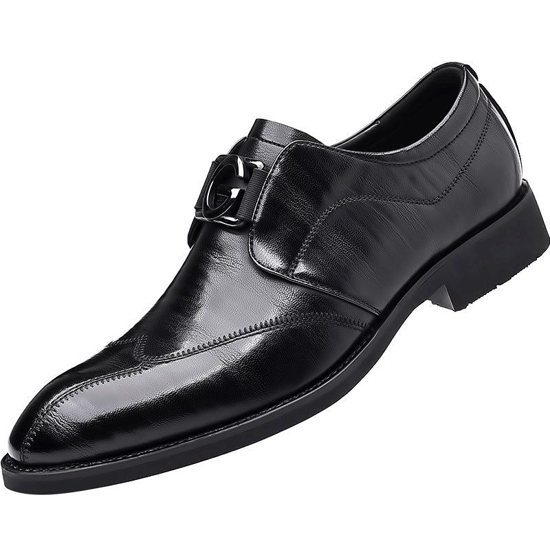 Men's Autumn Brogue Formal Business One Pedal Leather Shoes